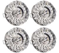 Hertl 4 Pack Led Crystal Can Downlight 2in-3.5in Baffle Trim Recessed Ceiling Lights 3W,5W Stainless Steel Eyeball Ceilling Potlight Wafer Light-3 Color Selectable(Color:5w,Size:Warm Light)