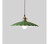 Hertl Colorful Indoor Single Pendant Light, Lovely Scalloped Shade, Mini Hanging Ceiling Light, Metal Lights, Pool Table Hanging Light for Kitchen Island, Dining Room, Bar, Restaurant (Green, 10'')