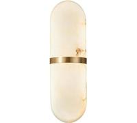 Hertl Faux Marble Long Strip Wall Sconce Indoor Brass Modern Linear Wall Light Gold White Alabaster Wall Lamp Farmhouse Black Bathroom Vanity Light for Bedside Living Room Hotels Corridor (Color : Go