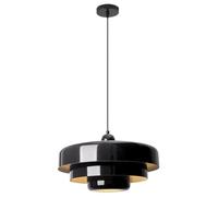 Hertl Nordic Metal Pendant Light, Mid Century Modern Pendant Light Fixtures, 3-Layer Design, 13.7 inch Vintage Metal Chandelier Ceiling Light for Living Room, Hallway, Light Fixtures (Orange)(Color:Bl
