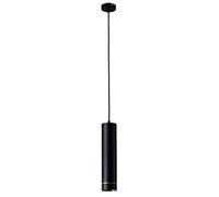 Hertl Mini Metal Pendant Light Fixtures Creative Long Tube Aluminum Downlight 1-Light Black Hanging Ceiling Lighting Fixture Adjustable Cord Farmhouse Lamp(Color:White Light,Size:30 * 6cm)