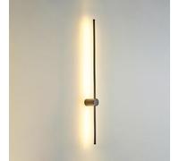 Hertl Modern Hardwire Wall Sconce, Black Wall Light Linear 360° Rotatable LED Wall Lamp, Wall Mounted Lights for Bedroom, Living Room and Decorative Background Lighting (Color : Black 3000k, Size :