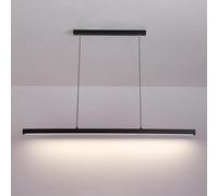 Hertl Modern Linear Pendant Light Black LED Chandelier Ceiling Lighting Fixture Long Strip Hanging Lamp 3000K Chandeliers for Dining Room Kitchen Island Lights Office Lamps (Size : 80cm)