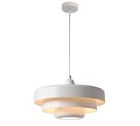 Hertl Nordic Metal Pendant Light, Mid Century Modern Pendant Light Fixtures, 3-Layer Design, 13.7 inch Vintage Metal Chandelier Ceiling Light for Living Room, Hallway, Light Fixtures (Orange)(Color:Wh