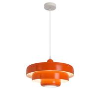 Hertl Nordic Metal Pendant Light, Mid Century Modern Pendant Light Fixtures, 3-Layer Design, 13.7 inch Vintage Metal Chandelier Ceiling Light for Living Room, Hallway, Light Fixtures (Orange)(Color:Or
