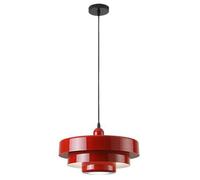 Hertl Nordic Metal Pendant Light, Mid Century Modern Pendant Light Fixtures, 3-Layer Design, 13.7 inch Vintage Metal Chandelier Ceiling Light for Living Room, Hallway, Light Fixtures (Orange)(Color:Bu