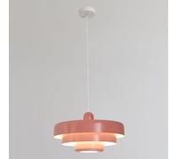 Hertl Nordic Metal Pendant Light, Mid Century Modern Pendant Light Fixtures, 3-Layer Design, 13.7 inch Vintage Metal Chandelier Ceiling Light for Living Room, Hallway, Light Fixtures (Orange)(Color:Pi