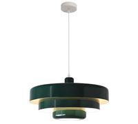Hertl Nordic Metal Pendant Light, Mid Century Modern Pendant Light Fixtures, 3-Layer Design, 13.7 inch Vintage Metal Chandelier Ceiling Light for Living Room, Hallway, Light Fixtures (Orange)(Color:Gr