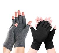 HERTL One Compress Bamboo Arthritis Gloves, Premium One Compress Bamboo Gloves, Fingerless Hand Thumb Compression Gloves (black+gray,S)