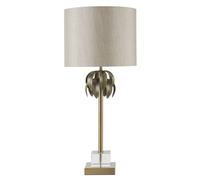 herto grey fabric shade table lamp with tree shaped steel base
