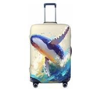 HERTqwop Painted Humpback Whale Luggage Cover Suitcase Protector Anti-Scratch Luggage Cover Fits 18-32Inch Luggage