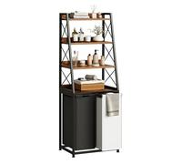 Herture 120L Laundry Basket 2 Compartments, Laundry Hamper with 4 Tiers Shelf, Laundry Sorter with 2 Large Pull-Out Removable Laundry Bags, 2 x 60L, for Bathroom Utility Room, Rustic Brown PF11XLN
