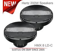 Hertz HMX 8 LD-C 200W Sport Coaxial Marine Boat Speakers with RGB LED│IP65│Black