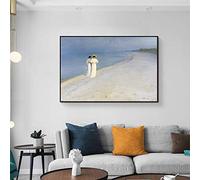 HERW Canvas Painting 3D Printing Decorative Painting Classic Oil Painting Summer Night Beach By Crowe Denmark Canvas Painting Retro Art Posters Prints Modern Home Wall Decor Picture