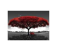 HERWS Big Poster Abstract Red Trees Canvas Paintings On The Wall Art Posters And Prints Trees Landscape Canvas Art Pictues For Living Room