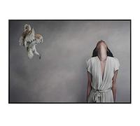 HERWS Big Poster Modern Woman In White Dress Canvas Painting Posters Print Unique Minimalist Wall Art Pictures For Living Room Bedroom Cafe Living Bedroom Kitchen Home Decoration