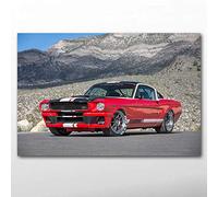 HERWS Big Poster Poster And Prints Mustang Muscle Car Red Car Wallpaper Canvas Mural Modern Home Living Room Decoration Painting Home Living Bedroom Kitchen Home Decoration