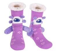HERYEBING Slipper Socks Fluffy Comfy Soft Warm Fuzzy Socks with Gift Box - Thick Fleece Lined Non Slip Bed Slippers Funny Christmas Gifts Stocking Stuffers for Teens Women Wife Monster Purple