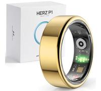 Herz P1 Smart Ring for Women & Men - Fitness Ring with 24/7 Health Measurements, Biometric Tracking, 6 Day Battery Life, Waterproof Stainless Steel, iOS Android Compatible