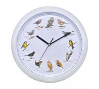 Herzberg, HG03725-WHT Song White Singing Clock Singer Calming Melodies Varied Bird Symphony Educational for Kids Easy Installation