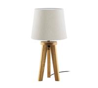 HerzBlut Elli table lamp, oiled knotty oak/cream