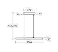 HerzBlut LED hanging light Karl G, wood/stone, up/down, dimmable