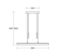 HerzBlut LED hanging light Leonora, 85 cm, wood, dimmable