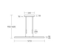HerzBlut LED hanging light Leonora, wood, up/down, dimmable