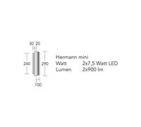 HerzBlut LED wall light Hermann mini, oiled oak, dimmable