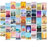 HerZii Prints 44 PCS Aesthetic Picture for Wall Collage, 4x6’’ Travel Cards, Collage Print Kit, Warm Color Trendy Room Decor for Girls, Dorm Photo Display, VSCO Poster for Bedroom
