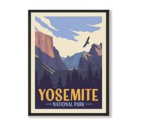 HerZii Prints Yosemite National Park Wall Art & Prints Set, Nature Vintage Wall Art, Mountain Travel Decor National Park Posters (12x16 UNFRAMED)