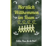 Herzlich Willkommen im Team: Notizbuch für neuen Job - A5, kariertes, perfekte Geschenk fürs Büro - lustige Überraschung für alle Kollegen