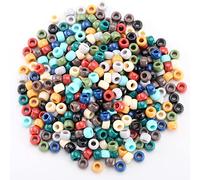 HERZWILD 1000 Pcs Pony Beads - 6x9mm Colorful Acrylic Craft Beads for Threading