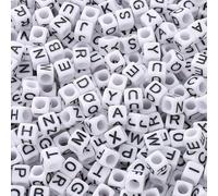 HERZWILD 1000pcs Square Letter Beads Acrylic Alphabet Beads Large Beads
