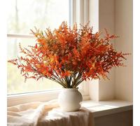 HERZWILD 12 Bundles Artificial Autumn Flowers Artificial Autumn Bouquet Artificial Flowers, UV-Resistant Plastic Flowers Plants Autumn Deco for Indoor Outdoor Garden Table Yellow (6color-A)