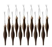 HERZWILD 16pcs Christmas Droplet Ornaments Jewelry Glitter Ice Cream Ice Drop 9cm Small Plastic Christmas Tree Jewelry Decor Tree Balls (Black)