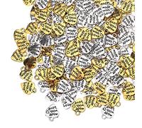 HERZWILD 200 pcs Tibetan Silver Heart Charm Pendants Antique,Golden Yellow Heart Pend，DIY Jewelry Makingant（Golden Yellow+Silver）