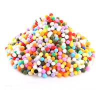 HERZWILD 2000 x Pompoms Colourful Pompom Craft Pom Approx. 10 mm Mini Pom Poms Balls, Colourful Small Pompoms Fluffy Pompoms Plush Balls for Crafts DIY Decoration Hobby Supplies