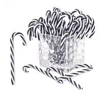 HERZWILD 32 x Black Christmas Tree Decorations Candy Canes for Hanging Christmas Decoration Pendant Candy Cane Ornaments Xmas Tree Hanging (Black, 12 cm (without Hole))