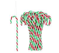 HERZWILD 32pcs Christmas Tree Candy Cane Hanging Ornaments - Green Sugar Sticks (15cm)