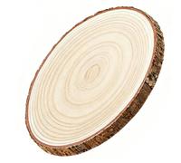 HERZWILD 35-40 cm Large Tree Disc Wooden Discs with Bark 2 cm Coaster Wooden Log Rustic Candle Holder for DIY Crafts (35-40 cm/1 Piece)