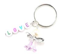 HERZWILD 50 Sets Guardian Angel Make Your Own Set Love Keyring Angel Charm Bead Angel Pendant for DIY Wedding Jewellery Necklace Crafts (Colourful)