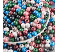 HERZWILD 500pcs Colourful Wooden Beads for Threading 10mm Wooden Beads Pearl Coloured Craft Beads for DIY Jewellery Production (10mm Pearl Colour)