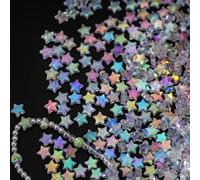 HERZWILD 800Pcs 11mm Acrylic Star Beads AB Cord White Pastel Beads Charming Cute Plastic for Jewelry Making (Star-White)