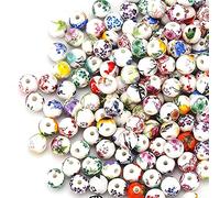 HERZWILD Ceramic Beads Colourful Beads Threading for DIY Jewellery Arts Crafts Necklace Bangle (8 mm)