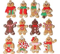 HERZWILD Christmas Gingerbread Ornaments 12pcs Ginger Man Christmas Tree Hanging Ornaments Decorations (12-jiangbingrenbaby-B)