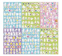 HERZWILD Easter Stickers 20 Sheets Easter Stickers 21 x 29 cm Easter Bunny Easter Eggs Easter Self-Adhesive Stickers DIY Easter Decoration Stickers for Easter Decoration or Gift