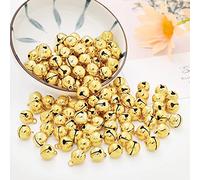 HERZWILD Gold Jingle Bells of 120pcs Musical Jingle Sleigh Bells for Jewellery Crafts Gift Wrapping Christmas Party Decoration (Gold)