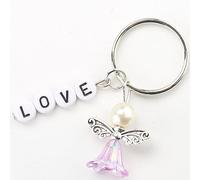HERZWILD Guardian Angel Make Your Own Set - Love Keyring, Angel Charm Bead, Pendant for DIY Wedding Jewellery Necklace Crafts (Black)