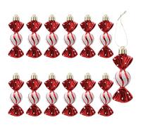 HERZWILD Herzwild Pack of 12 Christmas Tree Decorations Candy Pendants Christmas Decoration Sugar Canes Pendant for Christmas Tree Pendant (Red-B)